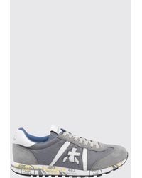 Premiata - Lucy Suede And Perforated Fabric Sneakers - Lyst