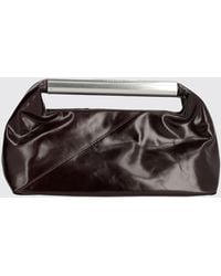 MM6 by Maison Margiela - Small Japanese Leather Handbag With Metallic Handle - Lyst