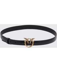 Pinko - Love Berry Leather Belt With Love Birds Logo Buckle - Lyst