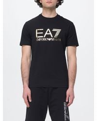 EA7 - Cotton Crew Neck T-Shirt - Lyst