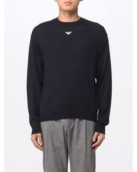 Emporio Armani - Wool Sweater With Logo - Lyst