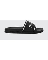 Philipp Plein - Beachwear Rubber Slides With Contrasting Printed Logo - Lyst
