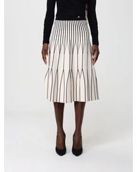Elisabetta Franchi - Two Tone Viscose Knit Skirt - Lyst