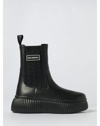 KARL LAGERFELD - Flat Ankle Boots - Lyst