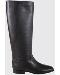 Herbert Levine - Square-Toe Calfskin Leather Knee-High Boots - Lyst