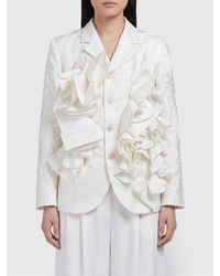 Comme des Garçons - Comme Des Gar&Ccedil	Ons Single-Breasted Cropped Blazer With Lapels And Embroidery - Lyst