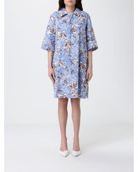 Liu Jo - Cotton Poplin Dress With Floral Print - Lyst
