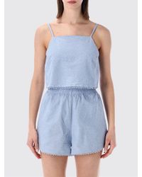 American Vintage - Square Neck Cotton Top With Thin Straps - Lyst