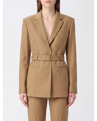 Pinko - Slim Fit Single-Breasted Wool Blend Blazer With Waist Belt - Lyst