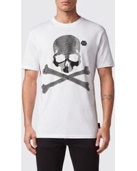 Philipp Plein - Short-Sleeved Cotton T-Shirt With Skull Print - Lyst