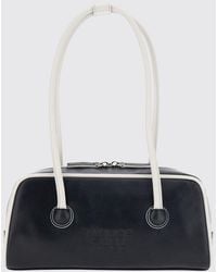 Marge Sherwood - Bicolor Smooth Leather Shoulder Bag With Double Handle - Lyst