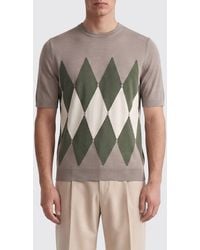 Ballantyne - Diamond Pattern Cotton And Linen Knit - Lyst