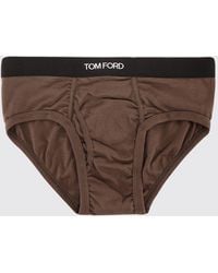 Tom Ford - Slips De Algodón Elástico Con Cinturilla Con Logo En Contraste - Lyst