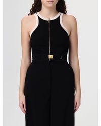 Elisabetta Franchi - Viscose Crop Top With Zip - Lyst