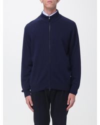 Canali - Wool And Cashmere Blend Mock Neck Zip-Up Cardigan - Lyst