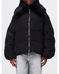 Twinset - Water-Repellent Cropped Puffer Jacket With Removable Faux Fur Collar - Lyst