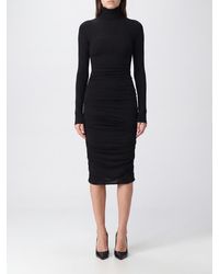 Elisabetta Franchi - Wool-Knit Midi Sheath Dress With Turtleneck - Lyst