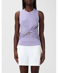 Elisabetta Franchi - Viscose Top With Metallic Ring - Lyst