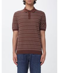 Zanone - Diamond Pattern Cotton Knit Polo Shirt - Lyst