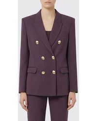 Elisabetta Franchi - Stretch Viscose Double Breasted Blazer - Lyst