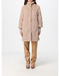 Joseph Ribkoff - Single-Breasted Faux Fur Coat With High Neck - Lyst