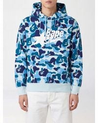 A Bathing Ape - Camouflage Print Cotton Hoodie With Slim Fit - Lyst