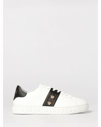 Versace - Greca Leather Sneakers With Mini Studs - Lyst
