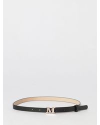 Max Mara - Cinturón De Piel Con Hebilla De Logo - Lyst