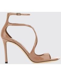 Jimmy Choo - Azia Patent Leather High Heel Sandals With Ankle Strap - Lyst