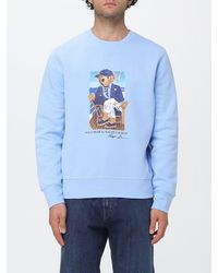 Polo Ralph Lauren - Teddy Bear Print Cotton-Blend Crew Neck Sweatshirt - Lyst