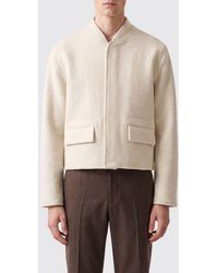 Rier - Single-Breasted Wool Bomber Jacket With Concealed Closure - Lyst