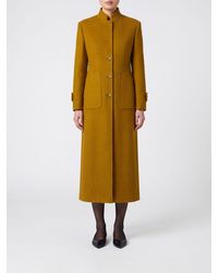 Pinko - Single-Breasted Long Wool And Cashmere Blend Coat With High Neck - Lyst