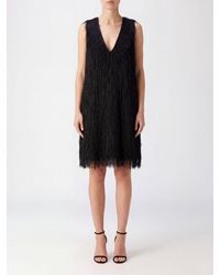 Max Mara Pure - Sleeveless Tunic Mini Dress With V-Neck And Fringes - Lyst