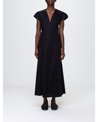 Twinset - A-Line Stretch Cotton Midi Dress With V-Neck And Short Sleeves - Lyst
