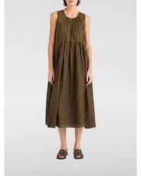 Momoní - Momon&Igrave Cobre Off-The-Shoulder Cotton Midi Dress With An A-Line Silhouette - Lyst