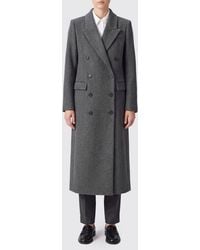 IVY & OAK - Long Double-Breasted Wool-Blend Coat With Flap Pockets - Lyst