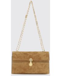 SAVETTE - Symmetry Suede Shoulder Bag With Double Metal Handle - Lyst