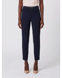 Elisabetta Franchi - High-Waisted Skinny Crêpe Trousers With Flap Pockets - Lyst