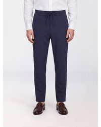 BOSS - Slim Fit Technical Gabardine Trousers With Drawstring Waist - Lyst