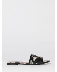 Dolce & Gabbana - Dolce &Amp Gabbana Dg Floral Print Leather Mules - Lyst