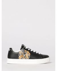 Versace Jeans Couture - Leather Sneakers With Baroque Print - Lyst