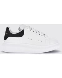 McQueen - Oversize Calf Leather Sneakers With Suede Insert And Chunky Sole - Lyst