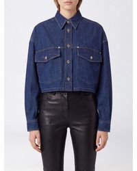Versace - Relaxed Fit Chambray Denim Shirt With Dropped Shoulders And Patch Pockets - Lyst