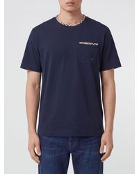 Burberry - Ekd Logo Cotton T-Shirt With Contrast Pocket And Trim - Lyst