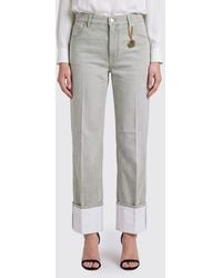 Stella McCartney - Vaqueros Rectos De Talle Medio En Denim De Algodón Con Charm - Lyst