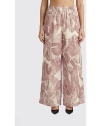 Alysi - Silk Pants With Tropical Print - Lyst