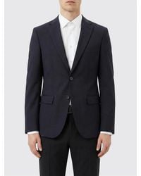 BOSS - Single-Breasted Virgin Wool Blend Blazer - Lyst