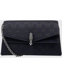 Gucci - Dionysus Monogram Leather Mini Shoulder Bag With Chain Strap - Lyst