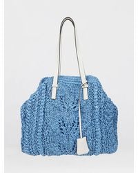 Ermanno Scervino - Crocheted Raffia Shoulder Bag - Lyst