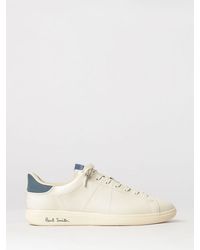 Paul Smith - Calfskin Low-Top Sneakers With Bicolour Design And Logo - Lyst